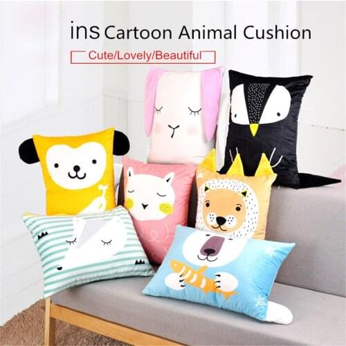 Cute Catoon Rabbit Bear Lion Animal Baby Pillow Kids Room Decoration Child Seat Cushion Stuffed Dolls Plush Toys Home Textile