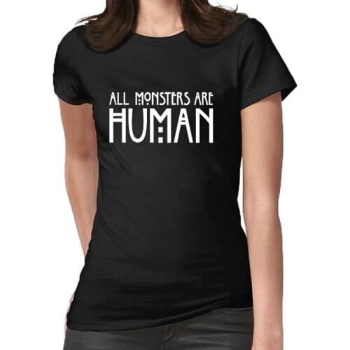 Fashion Summer T-Shirt Casual Short Sleeve Women Tee Tops Cute All Monsters Are Human Letter Print Funny Female T Shirts