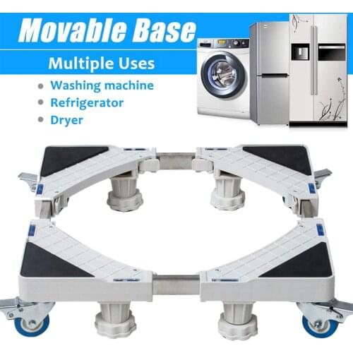 Washing Machine Floor Stand Adjustable Fridge Movable Trolley Base Holder Anti-skid for Refrigerator Dryer Universal Machine