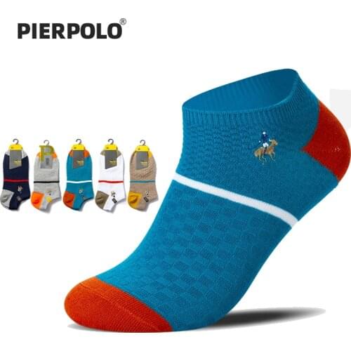 PIER POLO Socks Men Ankle Summer Socks Cotton Mens Fashion Short Socks 5 pairs/lot skarpetki Happy Socks Man