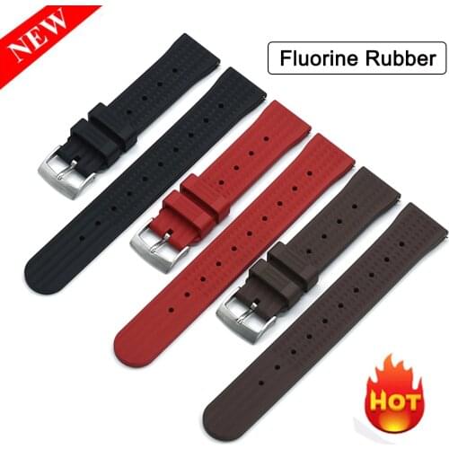 Senior Fluoro Rubber Waffle Strap 20/22mm For Seiko SRP777J1 Quick Release Bar Diving Watch Band New Design Waterproof Bracelet