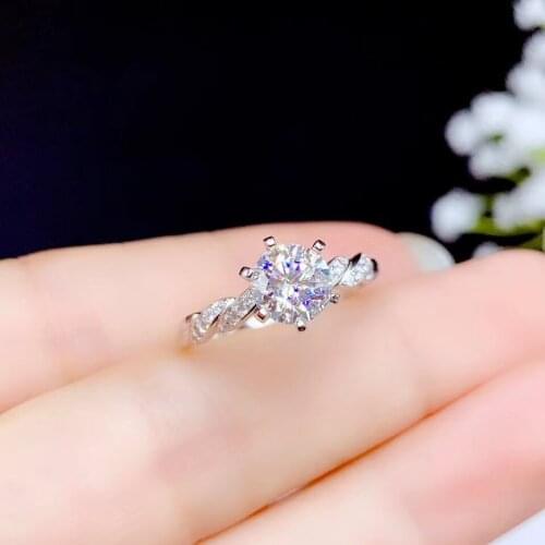 NEW crackling moissanite gemstone ring for women jewelry engagement ring for wedding 925 sterling silver ring birthday