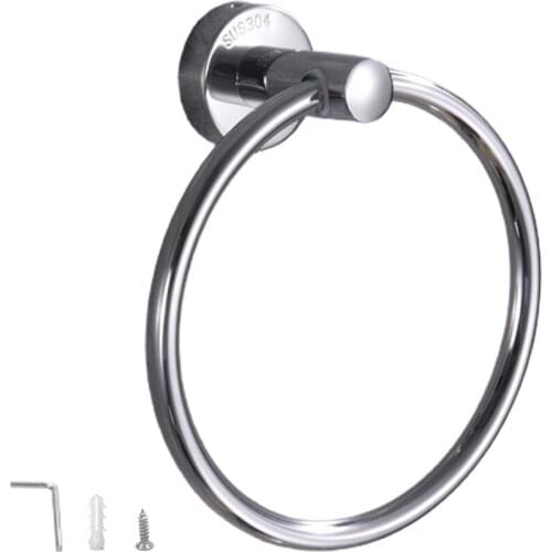 Towels Bracket Bathroom Accessories TiweL Ring Toilet Paper Holder Racks Round Robe Hook Sivler Wall Hanger 304 Stainless Steel