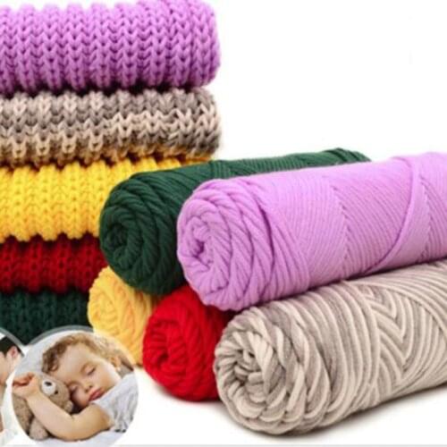 Lovely Creative Natural Soft Long Stapled Cotton Yarn Thick Yarn for Knitting Baby Wool Crochet Yarn Weave Thread 100g/pcs