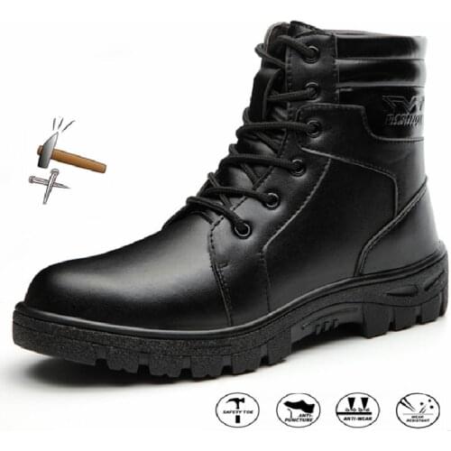 Work Safety Shoes for Men Steel Toe Shoes Construction Industrial Waterproof Work Sneakers Anti-puncture Tactical Boots Winter
