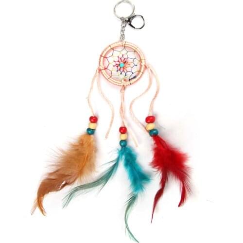 Girl Heart Dream Catcher National Feather Ornaments Lace Ribbons Feathers Wrapped Lights Wall Hanging Room Decor Dreamcatcher