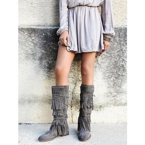 Gladiator Women Fashion Riding Knee-High Fall Winter Boots Crossed-tied Low Heel outside High Quality Shoes Zapatillas Mujer