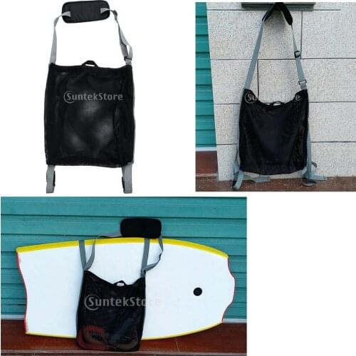 Mesh Beach Stand Up Paddle Board Carrier Sling Bag with Shoulder Strap Black