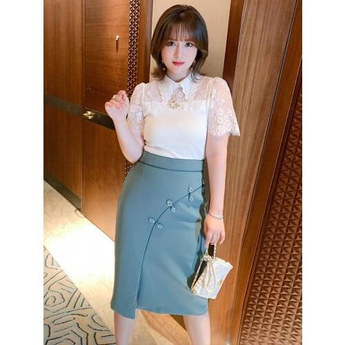 Stitching bud silk yarn embroidery lapel elastic knit new summer