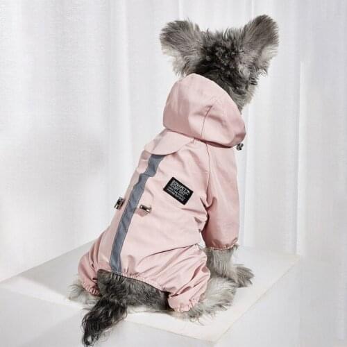 Pet Dog Waterproof Reflective Four Legs Raincoat Jumpsuit Sunscreen Dog Outdoor Clothes Jacket for Small Medium Dog Pet Supplies