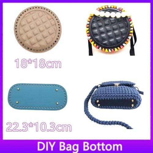 Long Bag Bottom 2 Styles DIY Handmade Bag Accessorie With Holes For Knitting Handbag Women Shoulder Crossbody Bag Base Round