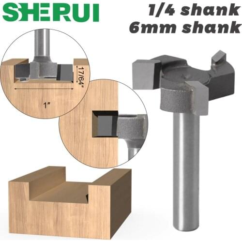 SHERUI 6mm Shank 1/4″shank 3 teeth T-Slot Router Bit Milling Straight Edge Slotting Milling Cutter Cutting Handle for Wood Woodw