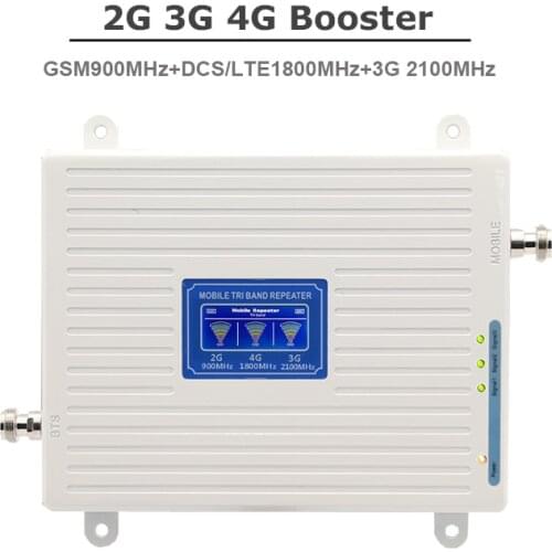2g 3g 4g Tri Band Signal Booster GSM 900 1800 2100 GSM 3g LTE Cellular Repeater GSM 4G LTE Amplifier