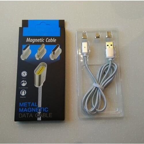 High Quality 3 in 1 Micro USB + 8 Pin + Type C Magnetic Cable For Apple iOS or Android Smartphone