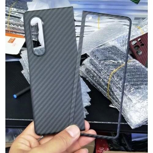 Yierfa Carbon Fiber Protective Case for Samsung Galaxy Z Fold 3 Case Ultra-thin Back Cover For Galaxy Z Fold 2 5G Phone Shell