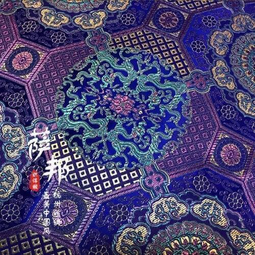 Diamond flowers Jacquard Silk fabric brocade Satin fabric for COSPLAY/Kimono/Mongolia clothing/Stage suit 1 order=1meter