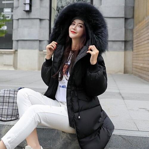 Fat Promotion Cotton Zipper Full Long Fund Even Hat Woman 2019 Winter New Serve Heavy Seta Lead Cotton-padded Clothes Coat