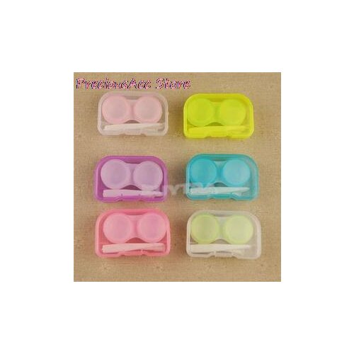 1Pc Transparent Pocket Plastic Contact Lens Case Travel Kit Easy Take Container Holder Random Color