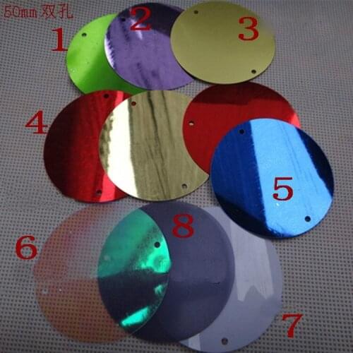 100 PCS Multicolor optional 50mm round colorful shiny PVC sequins costume jewelry DIY accessories 011002013