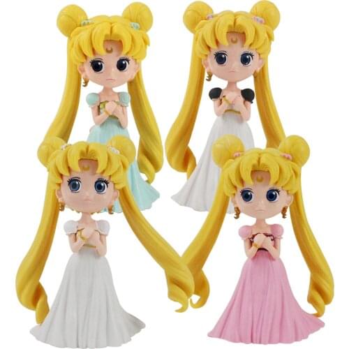 13cm Q Posket sailor moon Tsukino Usagi Princess PVC action figure model toys doll birthday gifts for girl