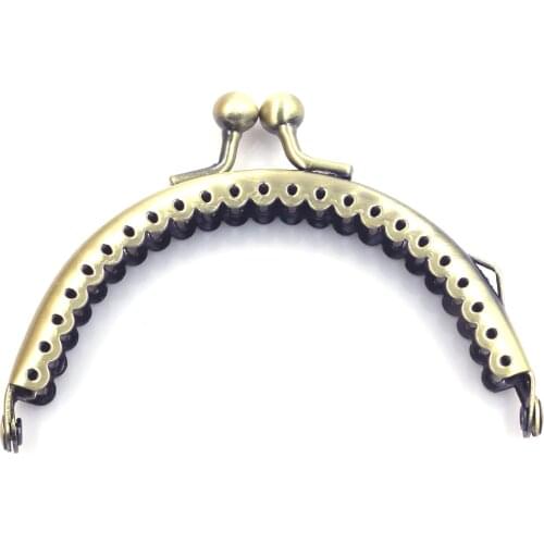 20PCS 8.5cm Ruffled Arch Purse Frames Buckles Kiss Clasps Handbag Handles Lock Sewing Holes DIY Luggage Bag Accessories Hardware