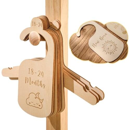 7Pc New Mom Supplies Babi Clothes Divider Prop Baby Wardrobe Dividers Wooden Milestone Photography Accessories Babi Gift Newborn