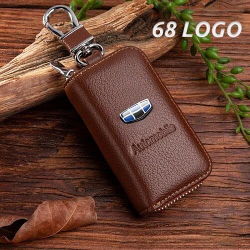 Geniue Leather Car Key Case Cover Bag For Audi BMW Nissan Volkswagen Subaru Peugeot Infinite Opel Land Rover FIAT Volvo Hyundai