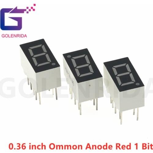 5pcs Digital tube segment common Anode Red 1 Bit digital Tube 0.36 inch Red LED Display 3611BS