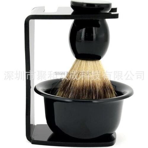 By dhl 50set 3 In 1 Shaving Soap Bowl +Shaving Brush+ Shaving Stand Bristle Hair Shaving Brush Men Beard Cleaning Tools