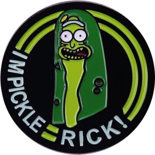 I'm Pickle Rick Spinning Pin 90s Cartoon Adult Swim Brooch