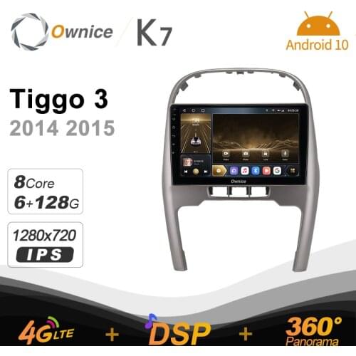 K7 Ownice 2 Din Android 10 Car Multimedia radio for Chery Tiggo 3 2014 2015 With 8 Core A75*2+A55*6 Support External Microphone