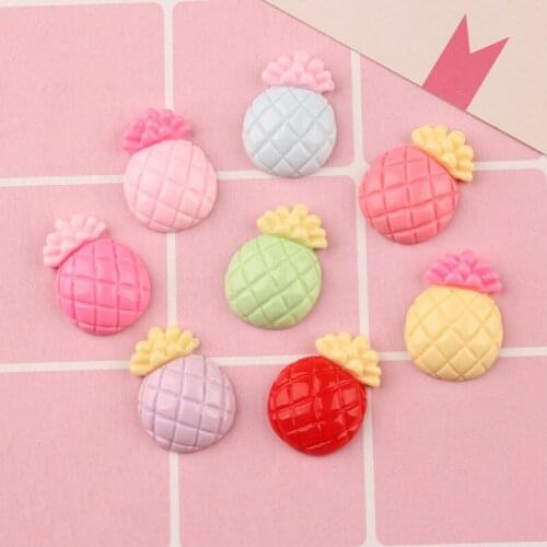 8pcs 17*23mm Resin Flatback Pineapple Cabochon For Art Decoration Embellishments DIY Scrapbooking Phone Decor