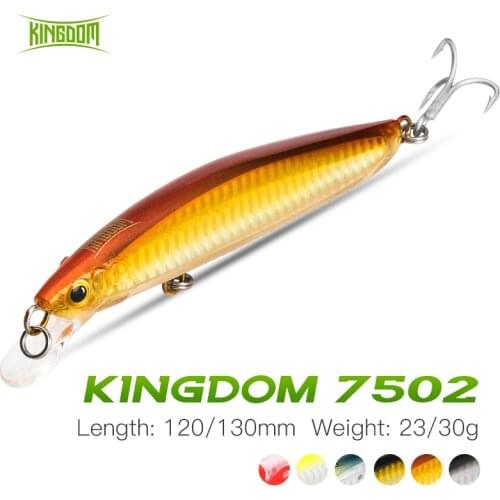 Kingdom Minnow Fishing Lures 120mm 130mm Floating Crankbait Wobbler For Seabass Perch Carp Pike Trout Trolling Hard Swimbait