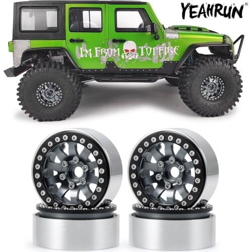 YEAHRUN Metal Alloy 1.9 inch Beadlock Wheel Rims Hubs for Axial SCX10 TAMIYA CC01 D90 D110 1/10 RC Crawler Car Parts