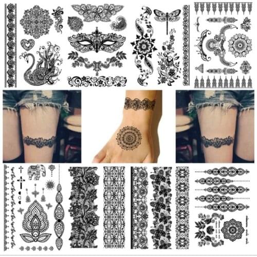 Fashion Lace Temporary Tattoo For Women Disposable Tattoos Body Art Party Stickers For Lady And Girls Fake Tattoo Lace Ege