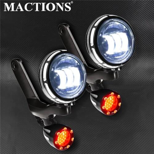 Motorcycle Burst LED Auxiliary Turn Signal Light w/ Bracket For Harley Touring Electra Glide Road King 1996-2013