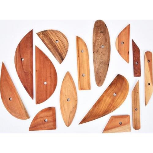 Ceramic Tools 14-piece Set of Wooden Scraper Blanking and Repairing Scraper Wooden Knife Handmade Clay Sculpture Tools