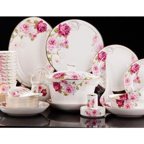 Cutlery set 60 pieces Bone China Cutlery dishes chopsticks European household gifts