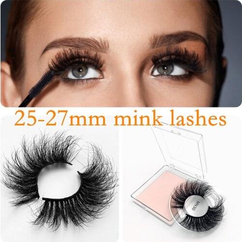 MN 1/5/10/50 Pairs 25-27mm Mink Hair False Eyelashes Natural Long Wispies Lashes Handmade Eyelashes Makeup Tools