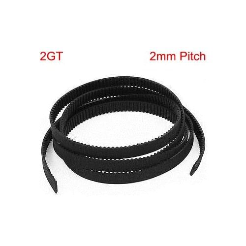2GT 12mm 15mm Width 2mm Pitch Open Loop End Black Rubber 3D Printer Cogged Linear Motion Cut Synchronous Timing Belt