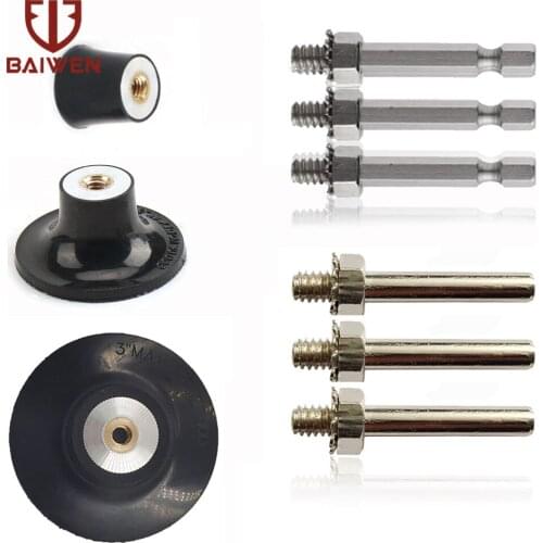 Detachable 1" & 2" & 3" Back-up Pad Roll Lock Sanding Disc Holder Abrasive Polishing Kit 6.32mm Shaft for Roloc Sanding Disc