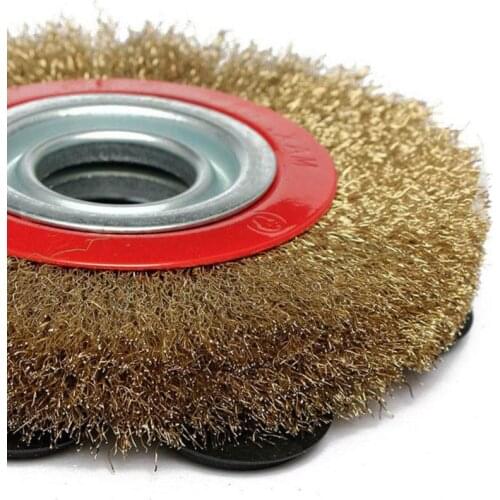 Stainless Steel Wire Brush Brass Plated Deburring Descaling Edge Mixing