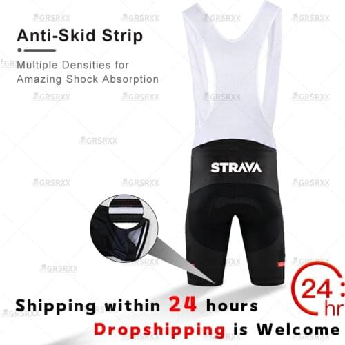 STRAVA Unisex Cycling Bib Shorts 2021 Summer MTB Bike Shorts Womens Mens Cycling Tights Racing Bib Shookproof Bicycle Trousers