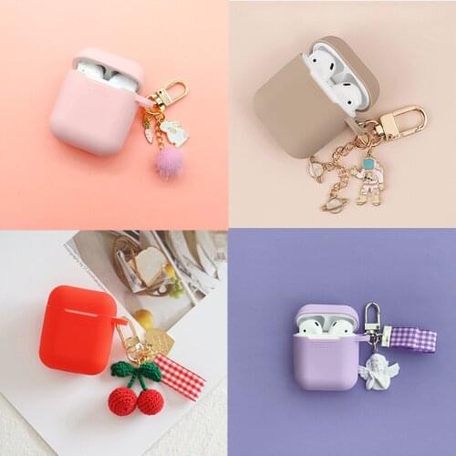 Cute Cherry Dog Cosmic Astronaut Pendant for Apple Airpods Case Accessories Bluetooth Silicone Earphone Cases Headphones Cover