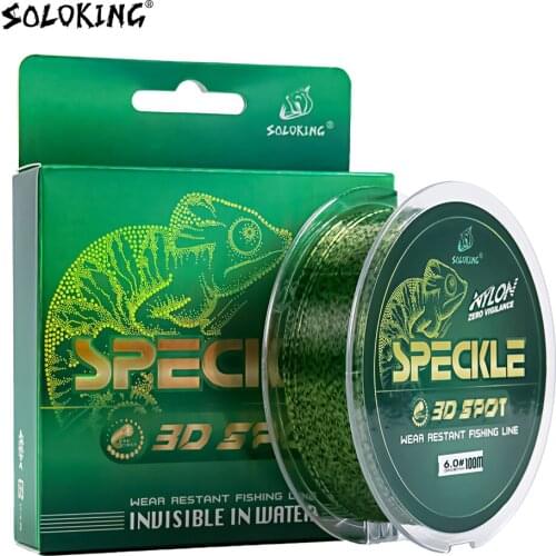 100m Invisible Fishing Line Speckle Carp Fluorocarbon Line Super Strong Spotted Line Fly Sinking Nylon Fishing Line for Reel