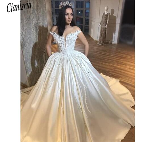 Spraying Satin Wedding Dresses
