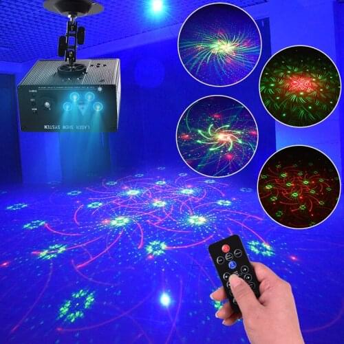 LED Lase Party Light 96 Patterns Stage RGB Lighting 5 Sources Apertures Auto Sound Activated Light For Disco DJ Club Bar