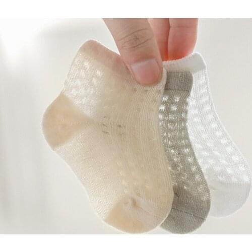 Spring And Autumn Summer Baby Socks Baby Cotton Mesh Thin Style Breathable Newborn Infants Loose Mouth Boneless