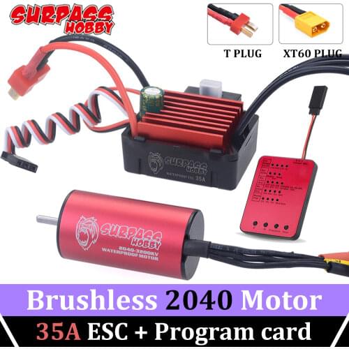 SURPASS HOBBY KK 2040 Brushless Motor 2280KV 3200KV 3900KV 4480KV Waterproof Combo 35A ESC 2S Program Card for 1/20 1/18 RC Car