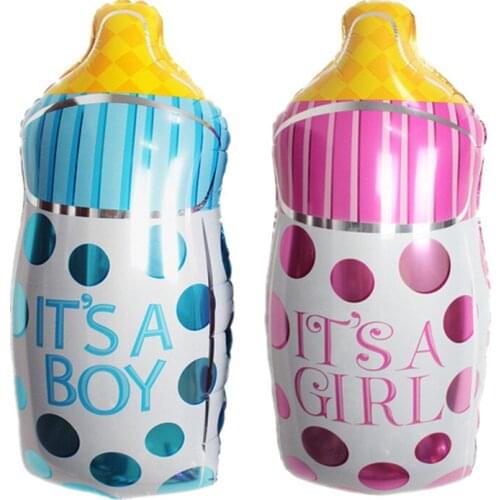 New baby boy&girl dot milk bottle baby shower foil balloons happy birthday decoration globos party ballons